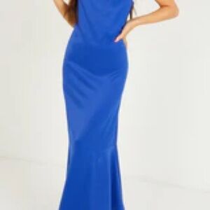 NWT Quiz Royal Blue Satin Midi Dress